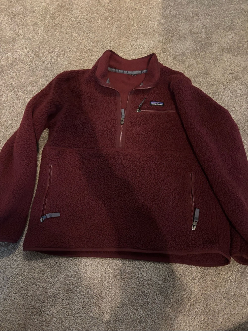 Patagonia Sherpa Quarter-Zip Pullover - Deep Burgundy